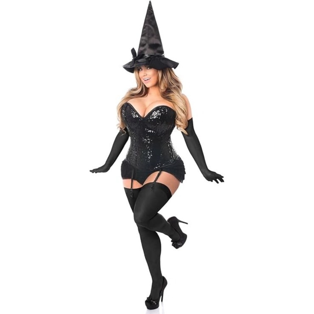 Daisy Corsets Womens Top Drawer 4-PC Sequin Witch Corset Costume 3X Brand New!